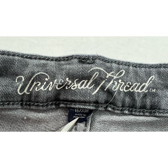 Universal Thread Women’s Distressed Mid Rise Skinny Gray Wash Jeans Size 16 - Picture 11 of 13
